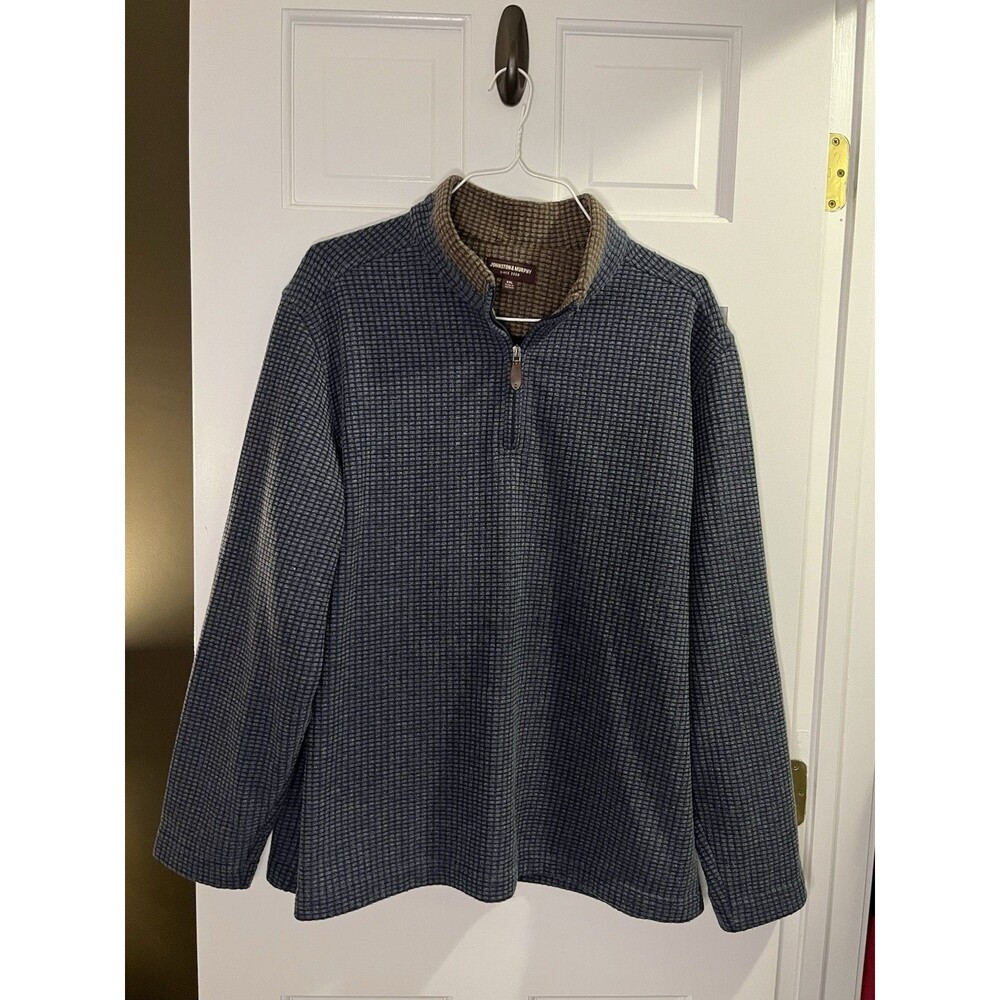 Johnston And Murphy Quarter Zip Waffle Stitch Pullover XXL